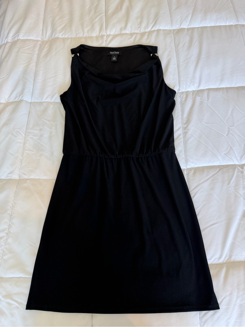 White House Black Market Black Sleeveless Cowl Neck Mini Dress